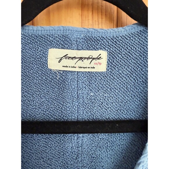 Free People Wonderstruck Vest Top Floral Crochet Lace Blue XS Boho Cowgirl - Picture 3 of 7